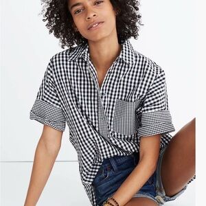 Madewell Gingham Play Button Down Shirt